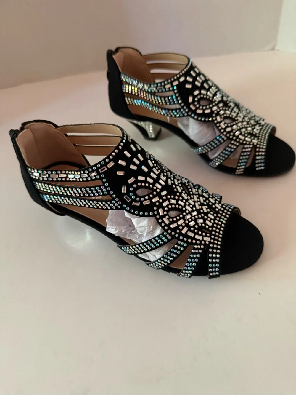 Link Absolex Perform Girls' Black Rhinestone Dress Heels Little Girls 13Y